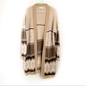 Knox Rose Southwest Aztec Long Open Cardigan M
